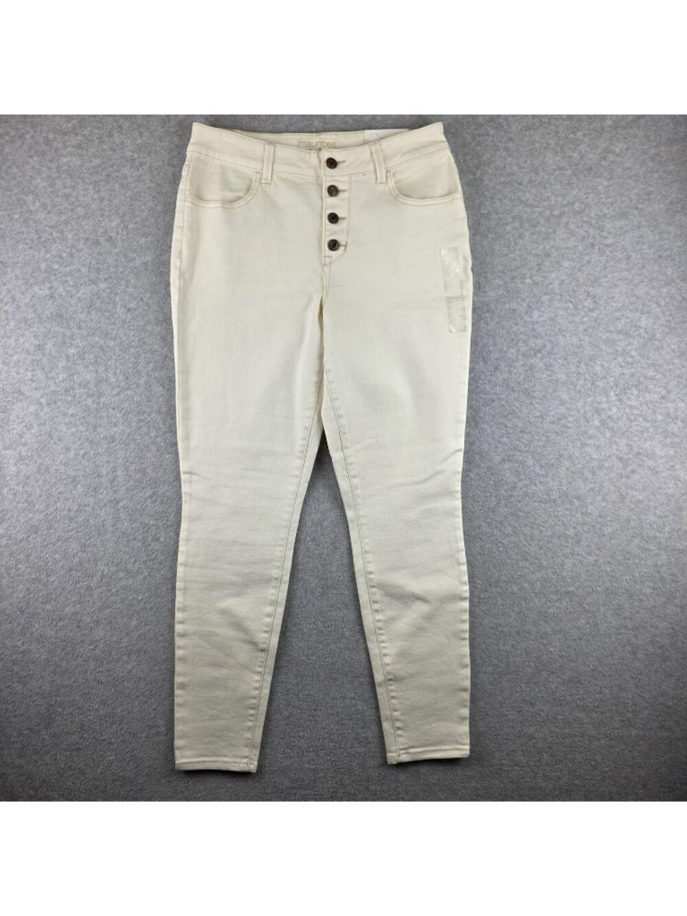 Maurices Jegging Jeans Womens 10 White High Rise Slim Stretch Button Fly